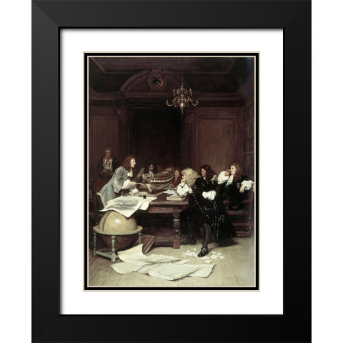 A Ship For Van Tromp Black Modern Wood Framed Art Print with Double Matting by Lucas, John Seymour