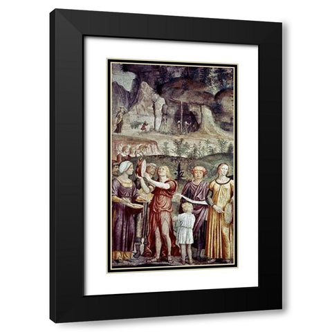 Jews Praising God Black Modern Wood Framed Art Print with Double Matting by Luini, Bernardino