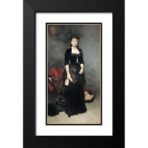 Duchess of Berwick and Alba Black Modern Wood Framed Art Print with Double Matting by Madrazo y Garreta, Raimundo de