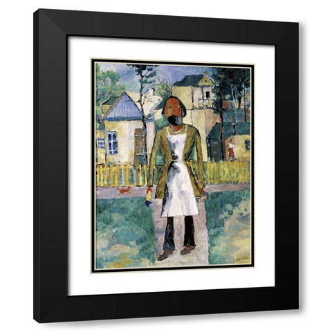 Carpenter Black Modern Wood Framed Art Print with Double Matting by Malevich, Kazimir