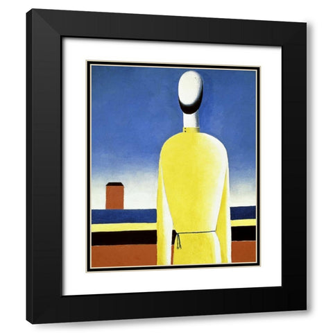 Complicated Anticipation Black Modern Wood Framed Art Print with Double Matting by Malevich, Kazimir