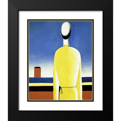 Complicated Anticipation Black Modern Wood Framed Art Print with Double Matting by Malevich, Kazimir