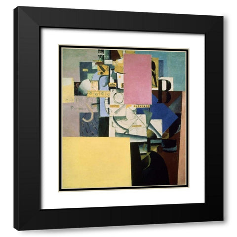 Lady By The Poster Black Modern Wood Framed Art Print with Double Matting by Malevich, Kazimir