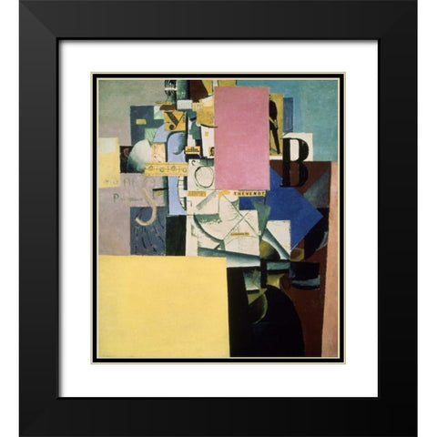 Lady By The Poster Black Modern Wood Framed Art Print with Double Matting by Malevich, Kazimir