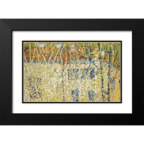 Landscape and Cottage Black Modern Wood Framed Art Print with Double Matting by Malevich, Kazimir