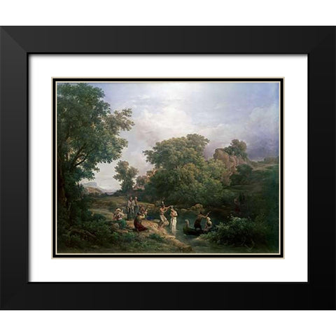 Baptism of Museumist Black Modern Wood Framed Art Print with Double Matting by Marko, Carlos