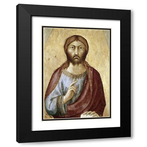 The Redeemer Conferring a Blessing Black Modern Wood Framed Art Print with Double Matting by Martini, Simone