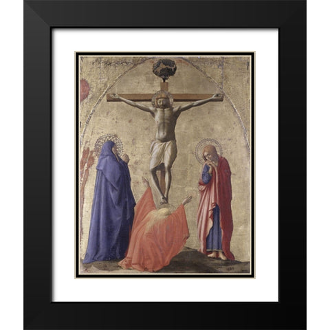 Crucifixion Black Modern Wood Framed Art Print with Double Matting by Masaccio,