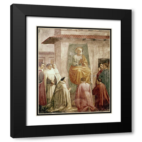 St. Peter In The Teachers Chair Black Modern Wood Framed Art Print with Double Matting by Masaccio,