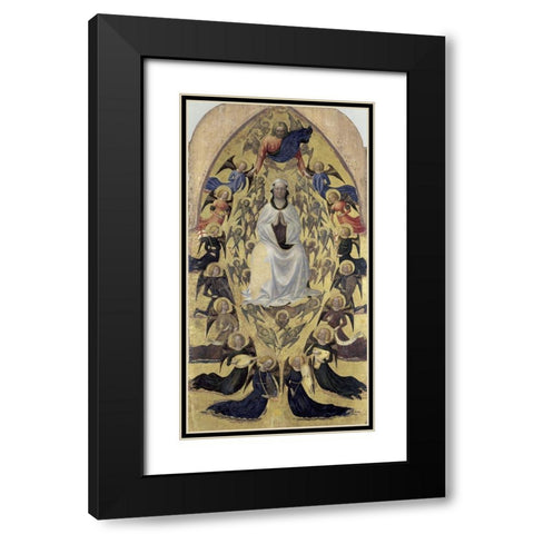 Madonna of The Snow Black Modern Wood Framed Art Print with Double Matting by Masolino da Panicale,