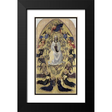 Madonna of The Snow Black Modern Wood Framed Art Print with Double Matting by Masolino da Panicale,