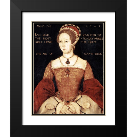 Queen Mary I Black Modern Wood Framed Art Print with Double Matting by Master John,