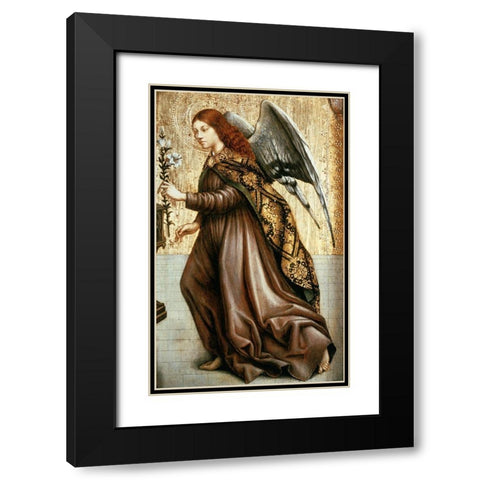 Guardian Angel Black Modern Wood Framed Art Print with Double Matting by Master of Avignon,