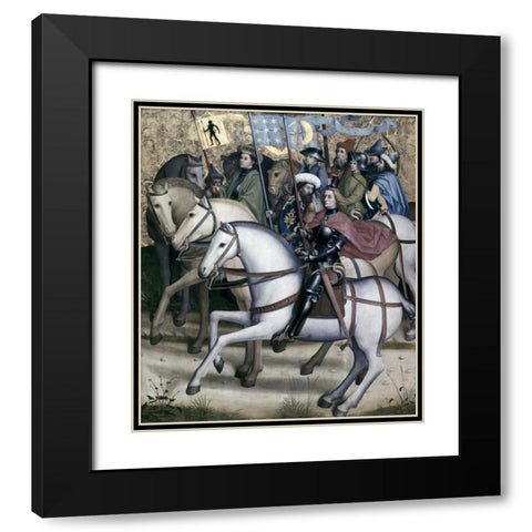 Three Kings Black Modern Wood Framed Art Print with Double Matting by Master of the Sterzing Altarpiece