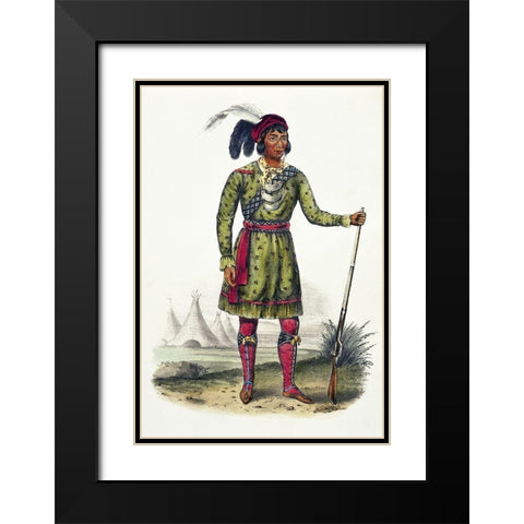 Osceola, a Seminole Leader Black Modern Wood Framed Art Print with Double Matting by McKenney, Thomas Lorraine
