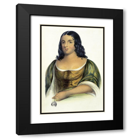 Pocahontas Black Modern Wood Framed Art Print with Double Matting by McKenney, Thomas Lorraine