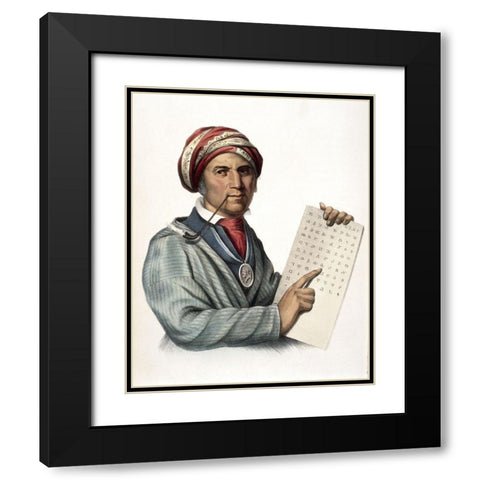 Sequoyah Black Modern Wood Framed Art Print with Double Matting by McKenney, Thomas Lorraine