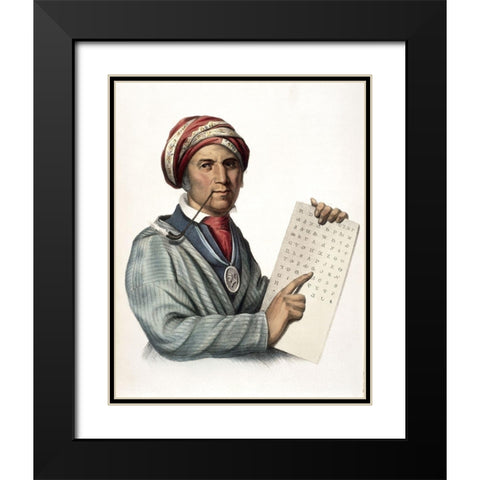 Sequoyah Black Modern Wood Framed Art Print with Double Matting by McKenney, Thomas Lorraine