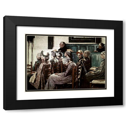 Sermon Black Modern Wood Framed Art Print with Double Matting by Melchers, Gari