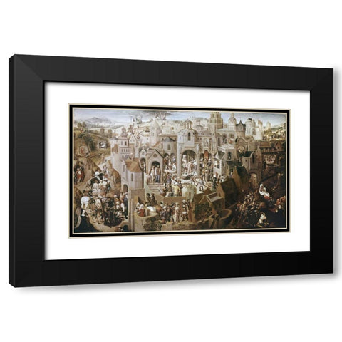 Passion of Christ Black Modern Wood Framed Art Print with Double Matting by Memling, Hans