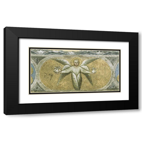 Angel With Seven Cruets For The Scourges Black Modern Wood Framed Art Print with Double Matting by De Menabuoi, Giusto