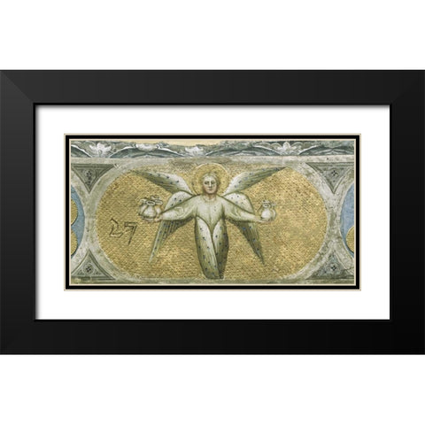 Angel With Seven Cruets For The Scourges Black Modern Wood Framed Art Print with Double Matting by De Menabuoi, Giusto