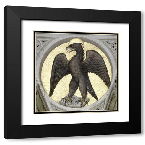 Saint John As An Eagle Black Modern Wood Framed Art Print with Double Matting by De Menabuoi, Giusto