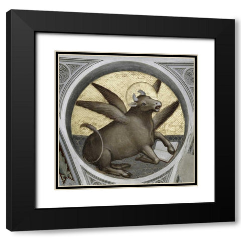 Saint Luke As An Ox Black Modern Wood Framed Art Print with Double Matting by De Menabuoi, Giusto