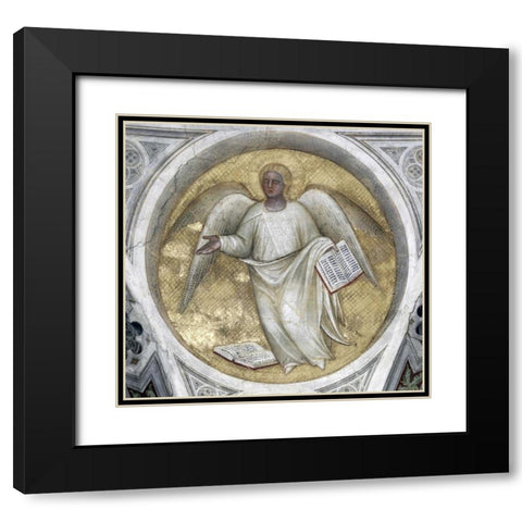 Saint Matthew, Evangelist - Angel Black Modern Wood Framed Art Print with Double Matting by De Menabuoi, Giusto