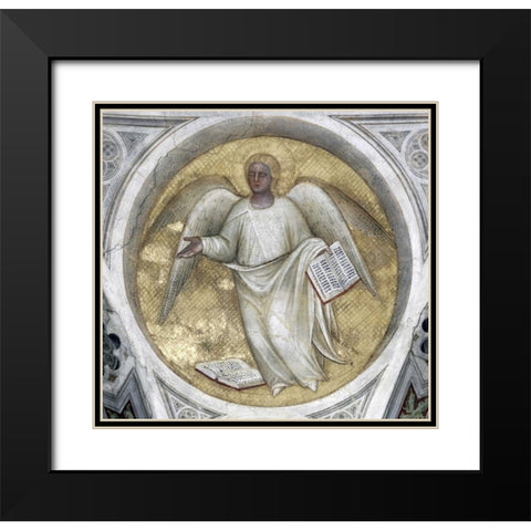 Saint Matthew, Evangelist - Angel Black Modern Wood Framed Art Print with Double Matting by De Menabuoi, Giusto