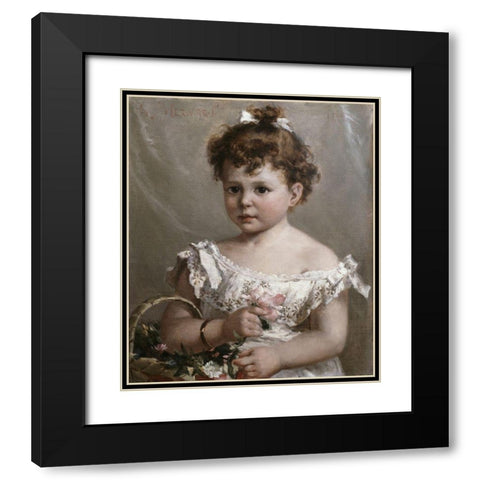 Helene Loeb Lyon As a Young Girl Black Modern Wood Framed Art Print with Double Matting by Merwart, Paul