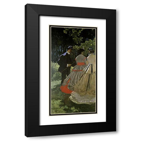 Dejeuner sur lherbe Black Modern Wood Framed Art Print with Double Matting by Monet, Claude