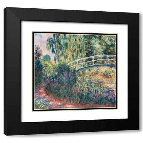 Le pont japonais: bassin aux nympheas Black Modern Wood Framed Art Print with Double Matting by Monet, Claude