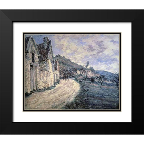 Rocks at Falaise, near Giverny Black Modern Wood Framed Art Print with Double Matting by Monet, Claude