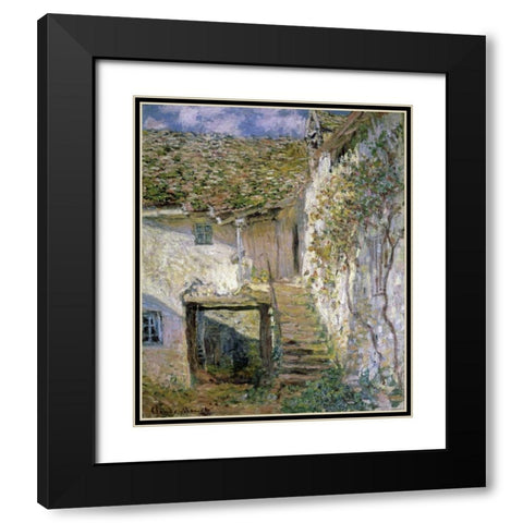 The Staircase Black Modern Wood Framed Art Print with Double Matting by Monet, Claude