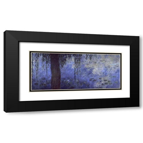 Water Lilies: Morning with Willows, c. 1918-26 - right panel Black Modern Wood Framed Art Print with Double Matting by Monet, Claude