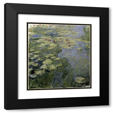 Water Lilies - Nympheas II Black Modern Wood Framed Art Print with Double Matting by Monet, Claude