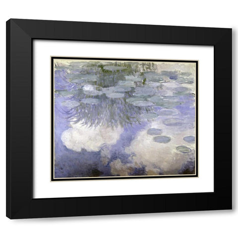 Water Lilies - Nymphaeas III Black Modern Wood Framed Art Print with Double Matting by Monet, Claude