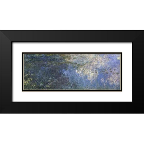 Water Lilies: The Clouds, c. 1914-26 (left panel) Black Modern Wood Framed Art Print with Double Matting by Monet, Claude