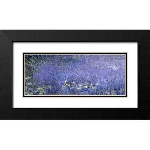Water Lilies - Nymphaeas VI Black Modern Wood Framed Art Print with Double Matting by Monet, Claude