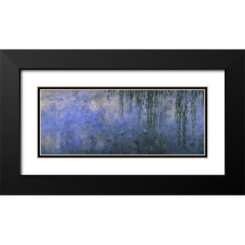 Water Lilies: Morning with Willows, c. 1918-26 - center panel Black Modern Wood Framed Art Print with Double Matting by Monet, Claude