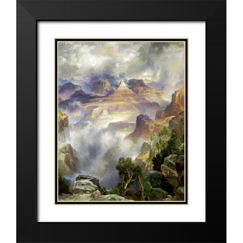 Canyon Mists, Zoroaster Peak, Grand Canyon Black Modern Wood Framed Art Print with Double Matting by Moran, Thomas
