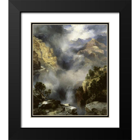 Mist in the Canyon Black Modern Wood Framed Art Print with Double Matting by Moran, Thomas