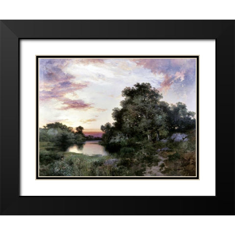 Sunset Black Modern Wood Framed Art Print with Double Matting by Moran, Thomas