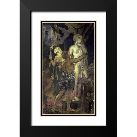 Messalina (Messaline) Black Modern Wood Framed Art Print with Double Matting by Moreau, Gustave