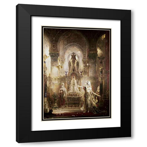 Salome Dancing Before Herod Black Modern Wood Framed Art Print with Double Matting by Moreau, Gustave
