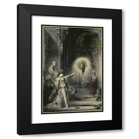 The Apparition Black Modern Wood Framed Art Print with Double Matting by Moreau, Gustave