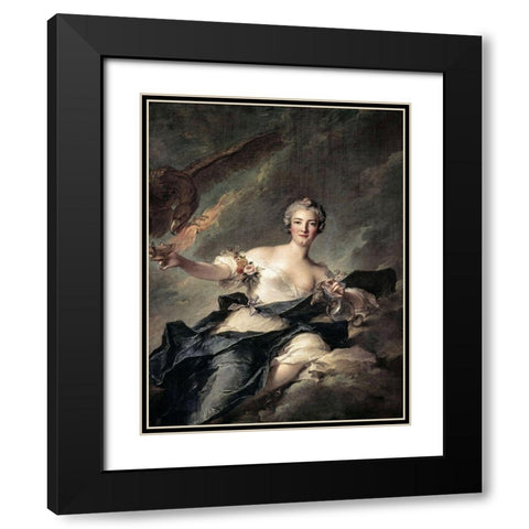 Duchess of Chaulnes As Hebe Black Modern Wood Framed Art Print with Double Matting by Nattier, Jean-Marc