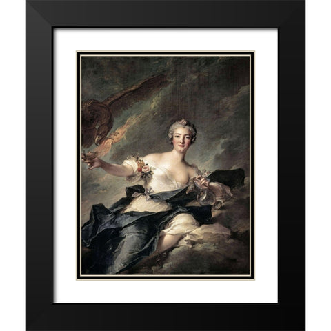 Duchess of Chaulnes As Hebe Black Modern Wood Framed Art Print with Double Matting by Nattier, Jean-Marc