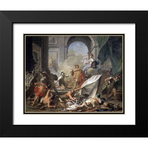 Perseus With Minerva Showing The Head of Medusa Black Modern Wood Framed Art Print with Double Matting by Nattier, Jean-Marc